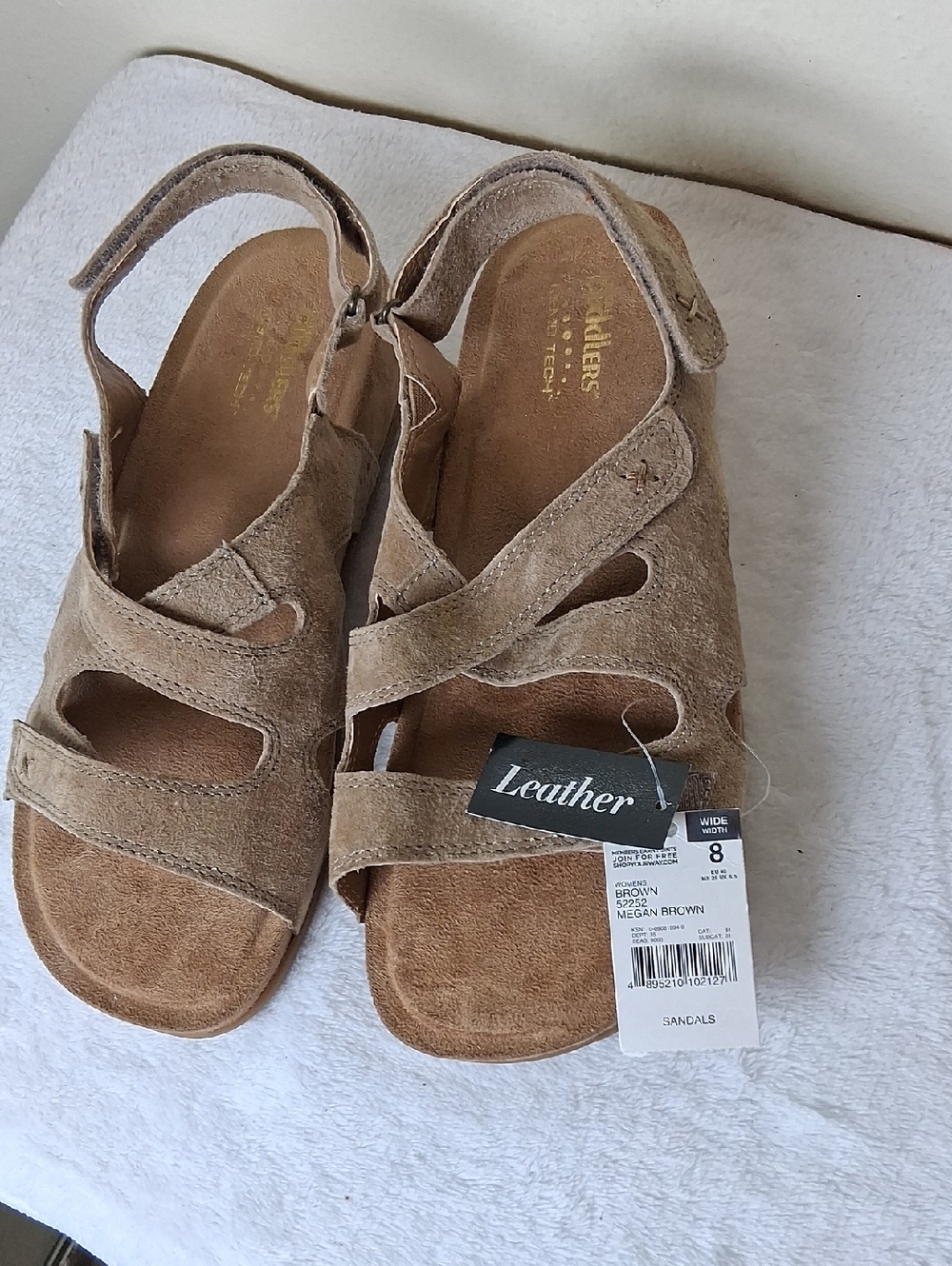 Women’s Brown Leather Comfort Sandals with Adjustable Straps